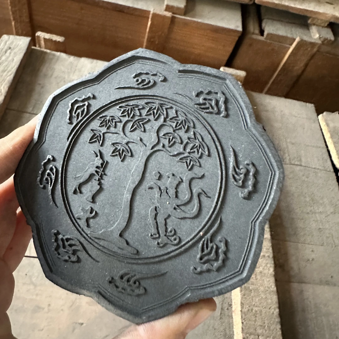 80年代微瑕月宫嫦娥仿古松烟墨