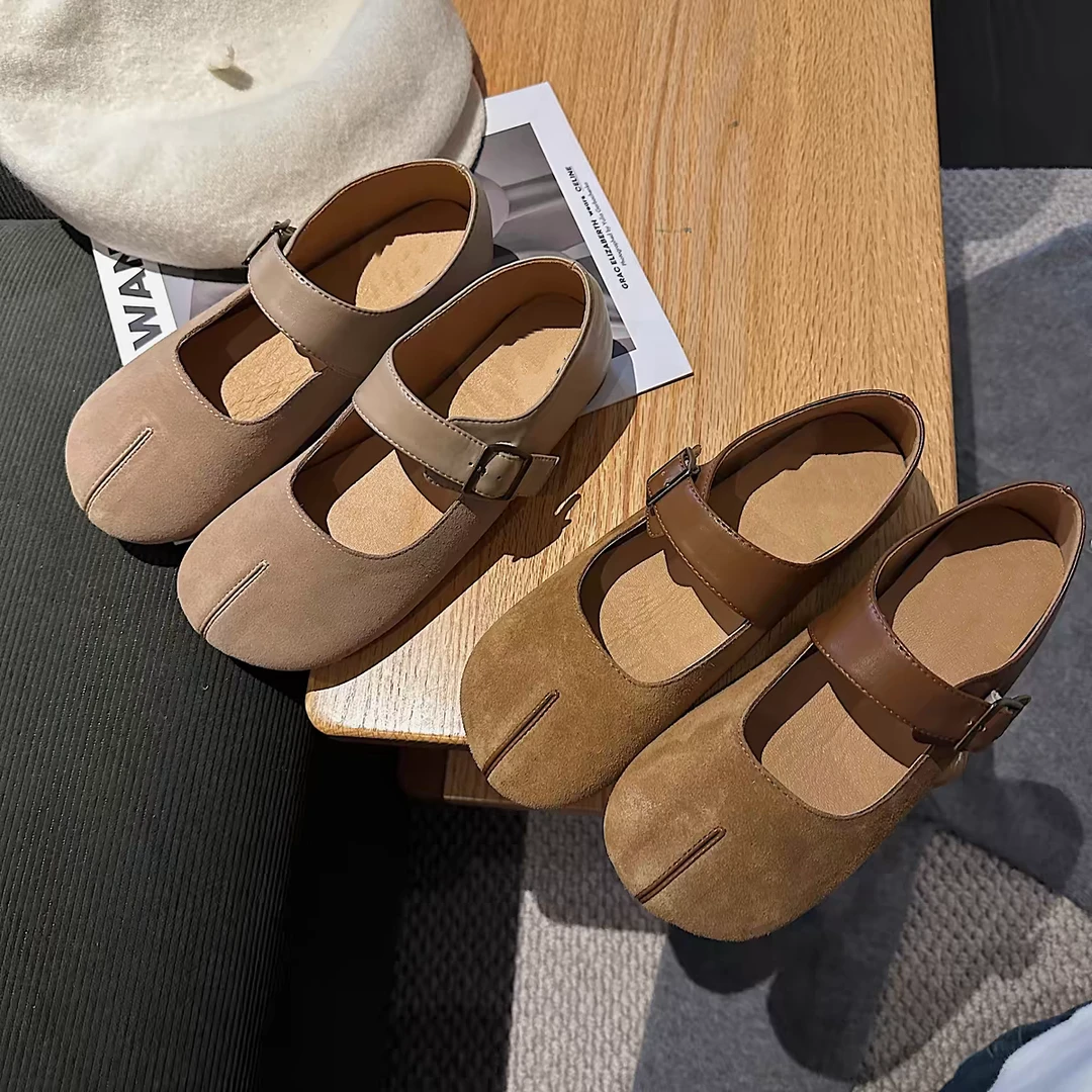 【新疆包邮】22012复古温柔圆头浅口一字扣带玛丽珍鞋女夏季平底鞋