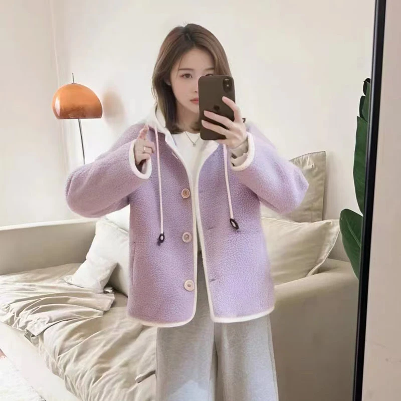 RICE TANG 2024秋冬新款毛毛外套韩版宽松休闲外套8801