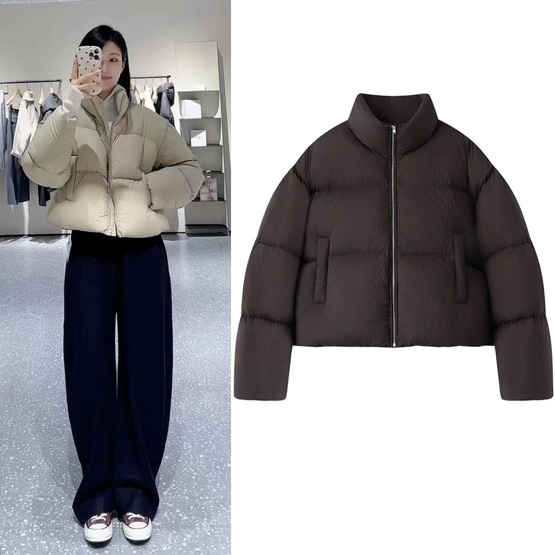 【1161】【保暖羽绒服】四色立领短款面包服羽绒外套女