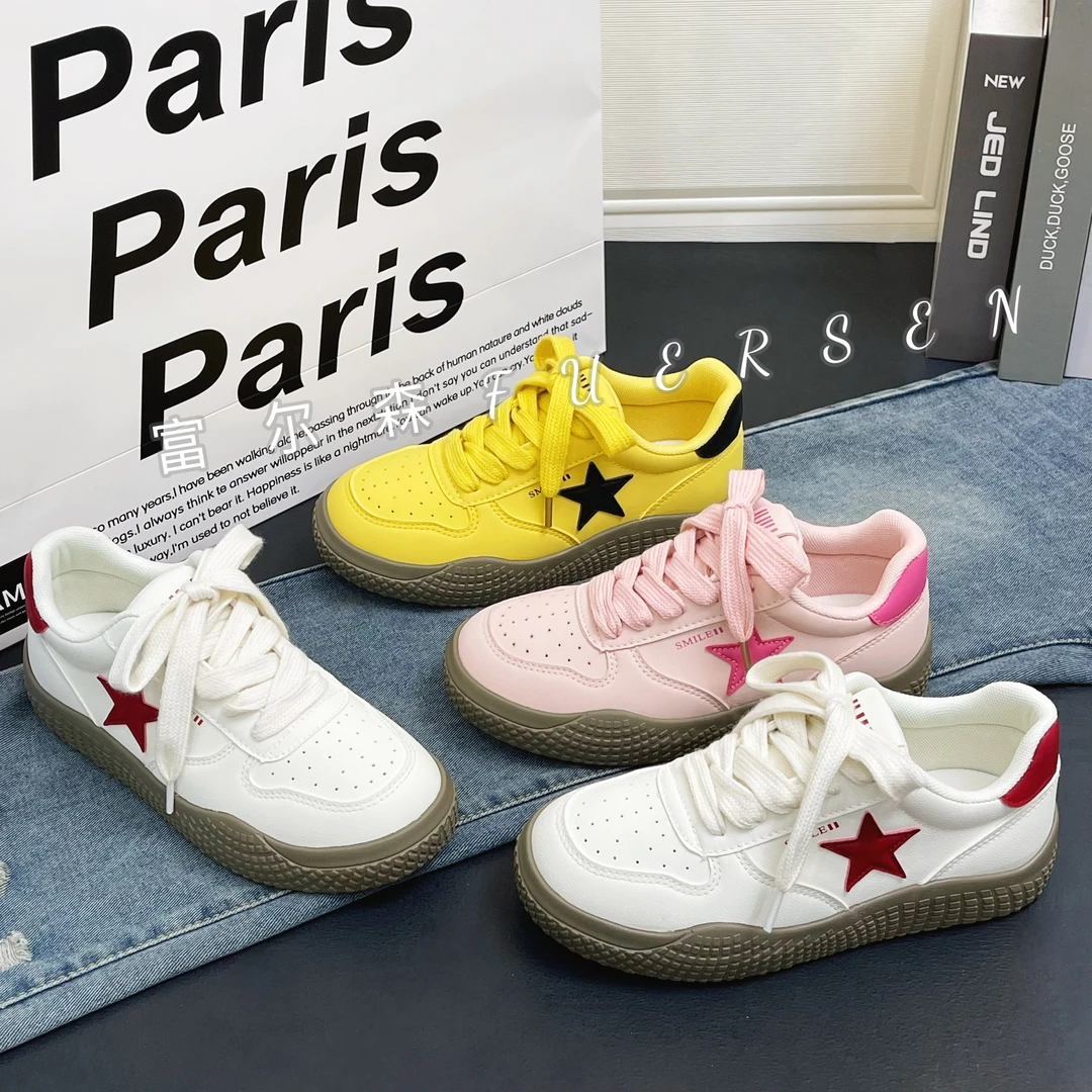 哒拉港风五角星德训复古百搭低帮休闲女鞋新款潮鞋学生板鞋