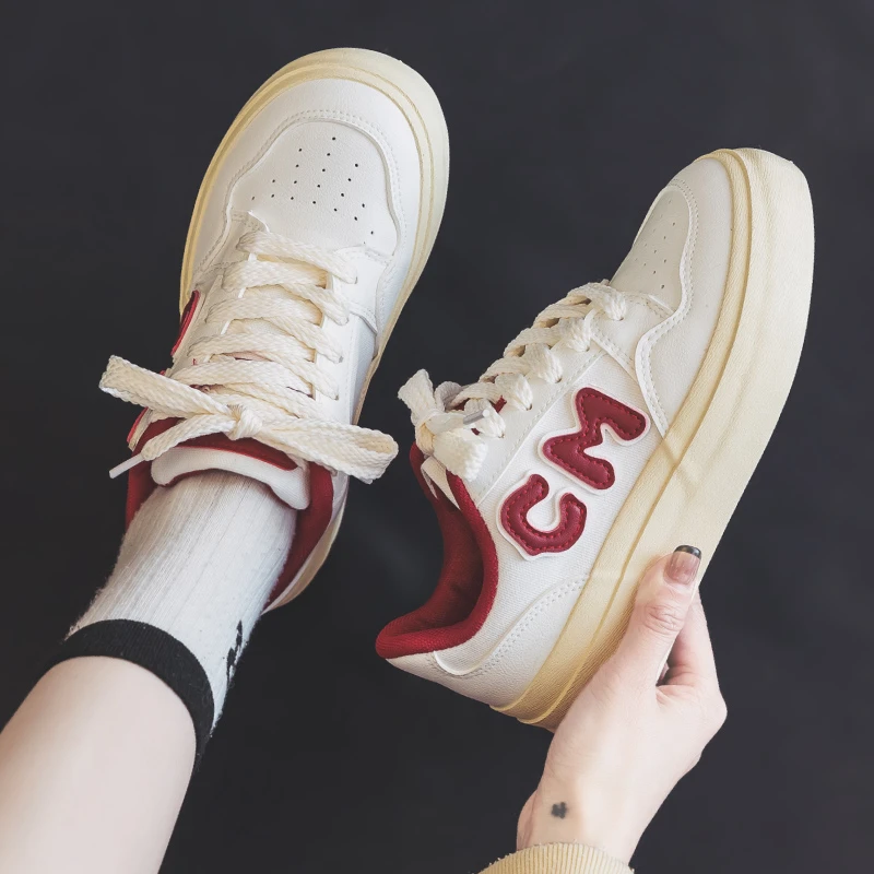 厚底小白鞋百搭大头鞋女2025新款春季运动板鞋潮原创小众鞋 H980