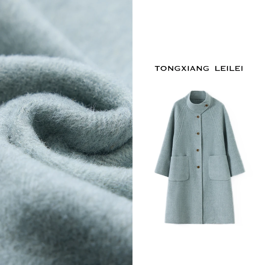 设计感中长款冬季新款毛呢外套上衣时尚洋气羊绒韩版保暖AS033