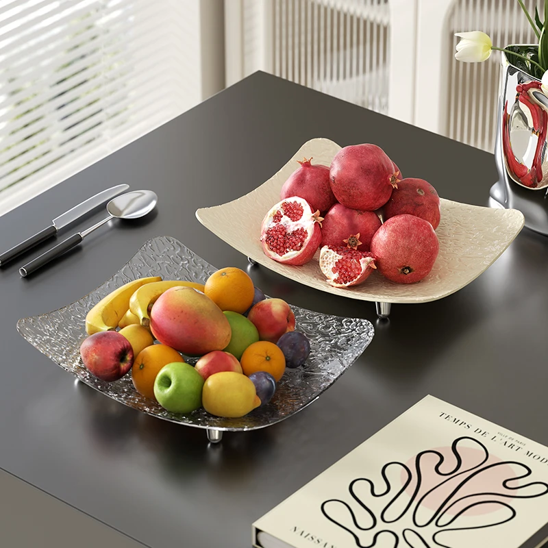 【町家怡专属】轻奢水波纹果盘家用创意水果盘加厚大容量托盘零食盘
