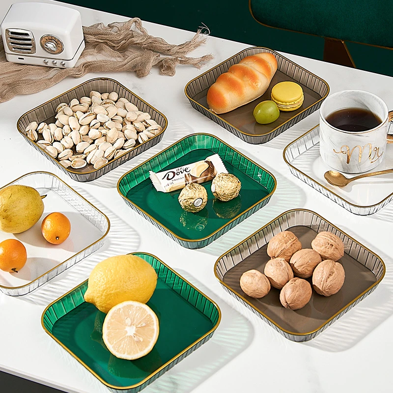 橱明星创意轻奢吐骨碟套装零食果蔬收纳盘多功能托盘【颜色随机】GF