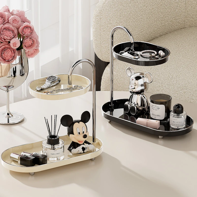 橱明星玄关双层置物架家用轻奢高档香薰摆件收纳整理架饰品收纳架