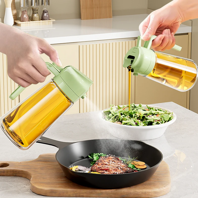 橱明星玻璃喷油壶厨房家用喷倒两用喷雾油瓶防漏不挂油调料瓶