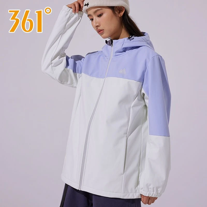 4020-361外套加绒保暖风衣361度秋冬季新品连帽防风运动上衣