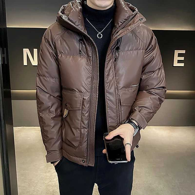 三防羽绒服男短款冬季2023新款时尚潮牌潮流韩版连帽加厚高端外套