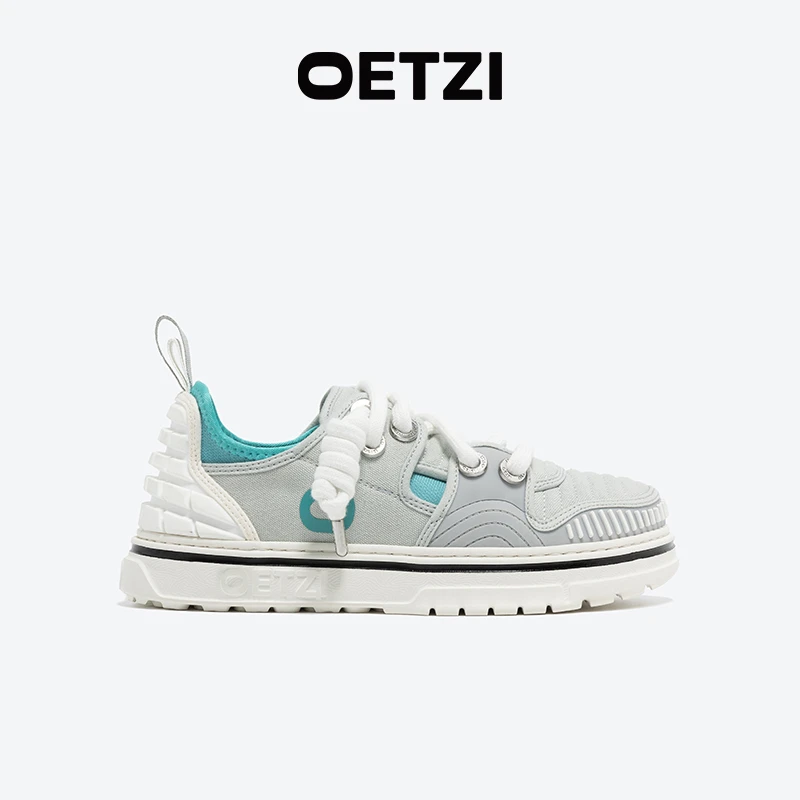 OETZI冰人奥兹丑萌鞋拼接厚底休闲板鞋百搭小众新品时尚低帮情侣