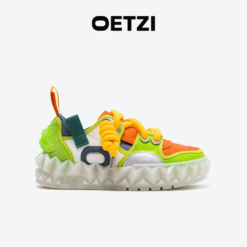 OETZI冰人奥兹丑萌帆布鞋新款圆头厚底低帮鞋男女休闲鞋百搭