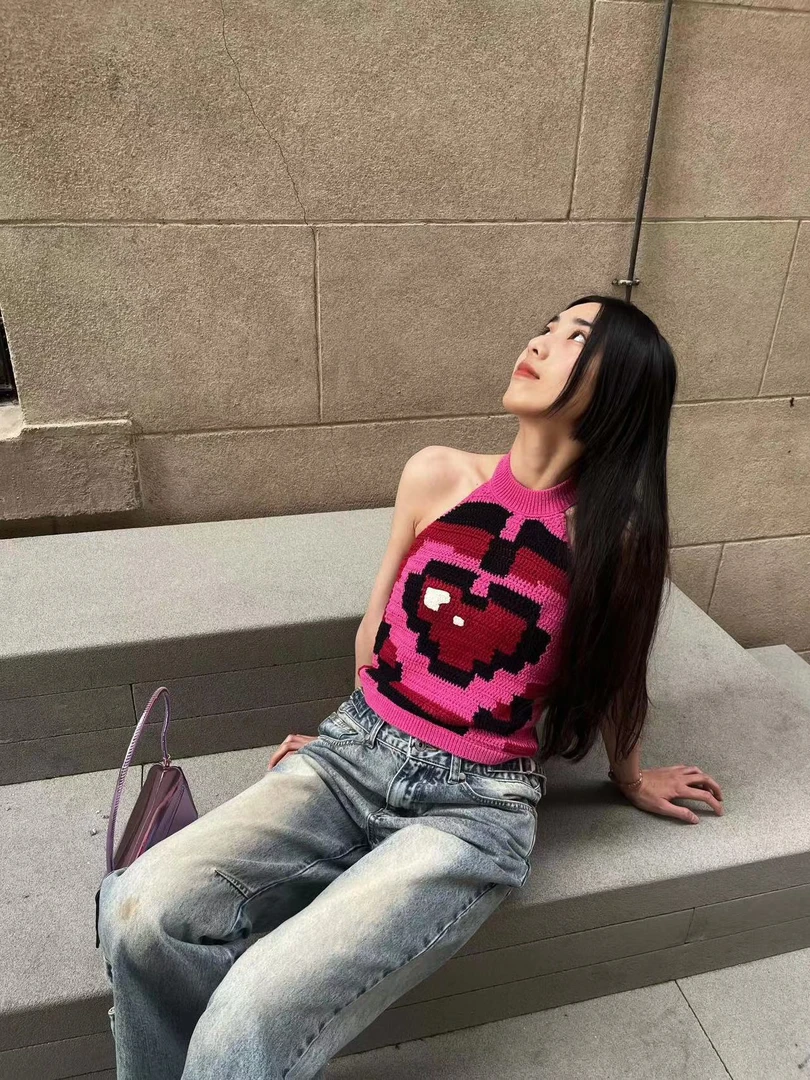 FORDARE 2024年新款新品 马赛克爱心毛织背心1499