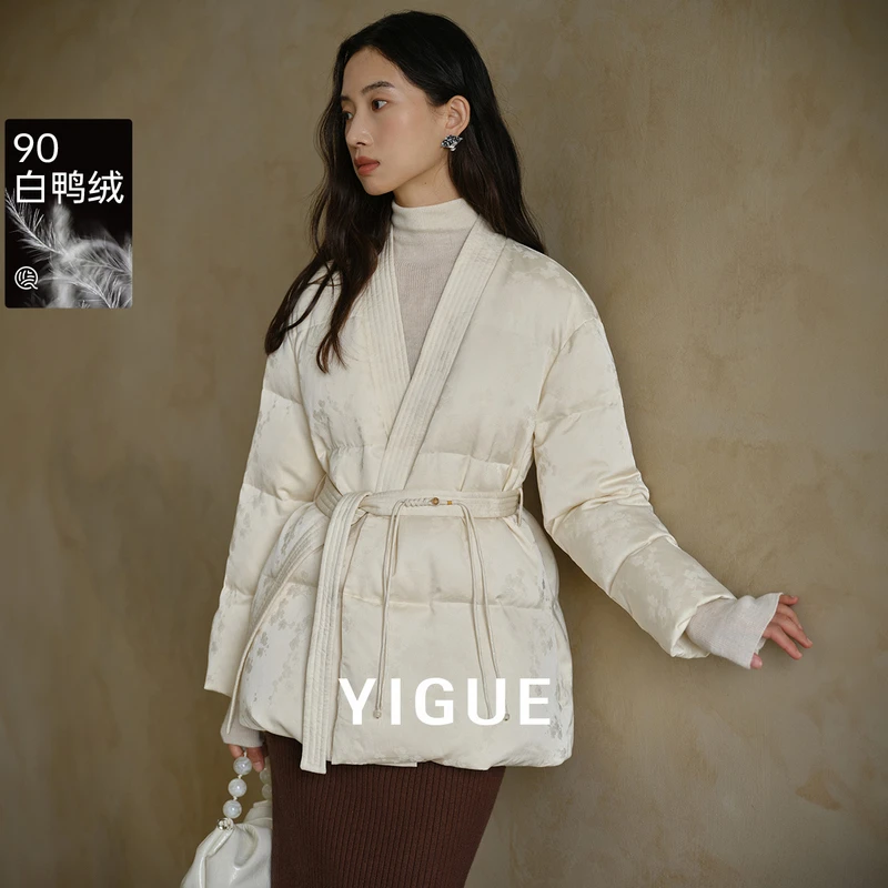 亦谷两穿新中式国风印花羽绒服外套女冬季新款高级感上衣G4WAY174