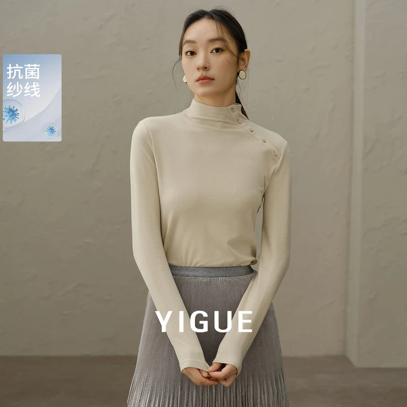 【大叔专享】亦谷长袖针织衫女冬新款时尚简约百搭高领上衣G4WAZ271