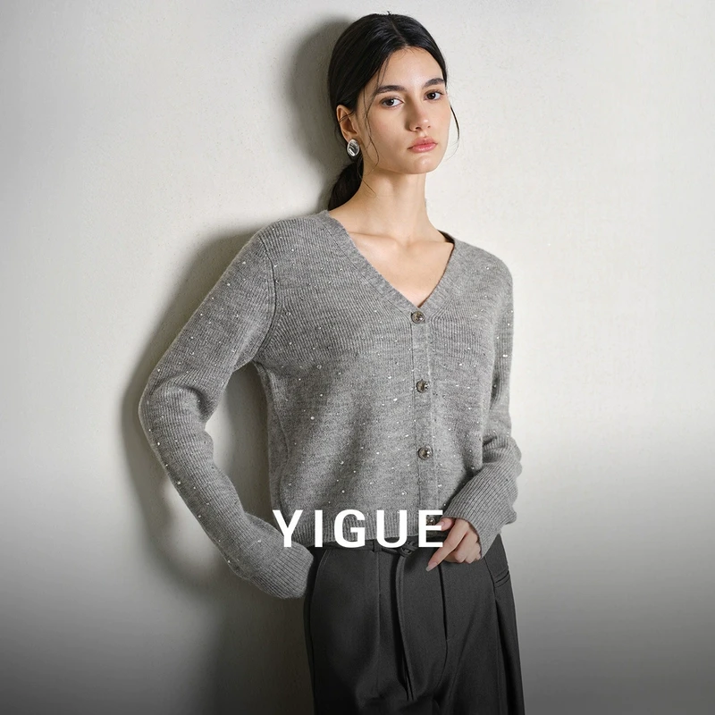 【新东方】亦谷开衫外套女装2025春新款v领打底毛衣上衣G5CAM266