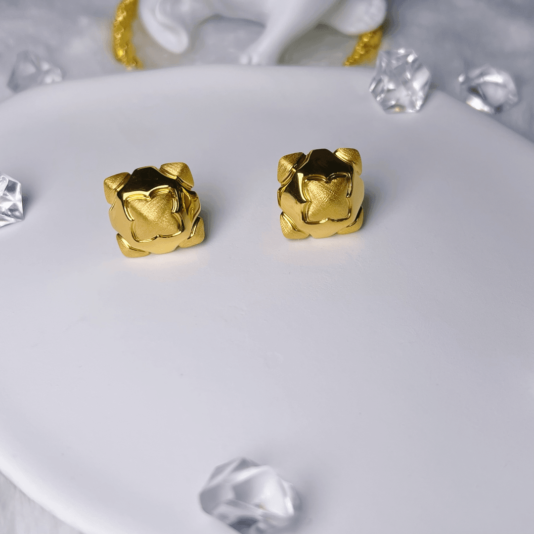 足金999黄金5D无氰 时尚休闲百搭耳钉