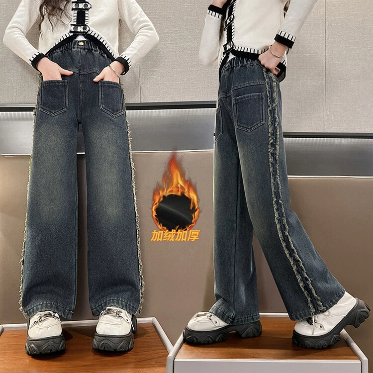 裤子韩版秋冬女童中大童儿童春秋显瘦高腰宽松加厚儿童春秋显瘦