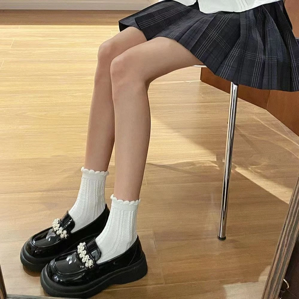 【万达撤柜】2023新款小香风松糕厚底复古英伦风乐福鞋女