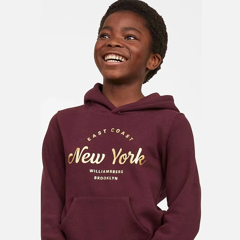 K233-P6童装 134-170码 欧美儿童薄绒卫衣男女童连帽外套休闲外贸