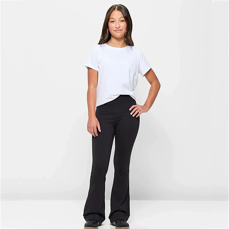 K243-F2童装115-165码欧美儿童速干长裤喇叭裤女童春秋弹力外贸