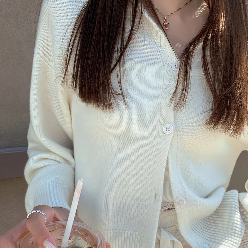 CHERI.Z针织套装女秋冬新款羊毛开衫阔腿裤百搭休闲两件套时尚