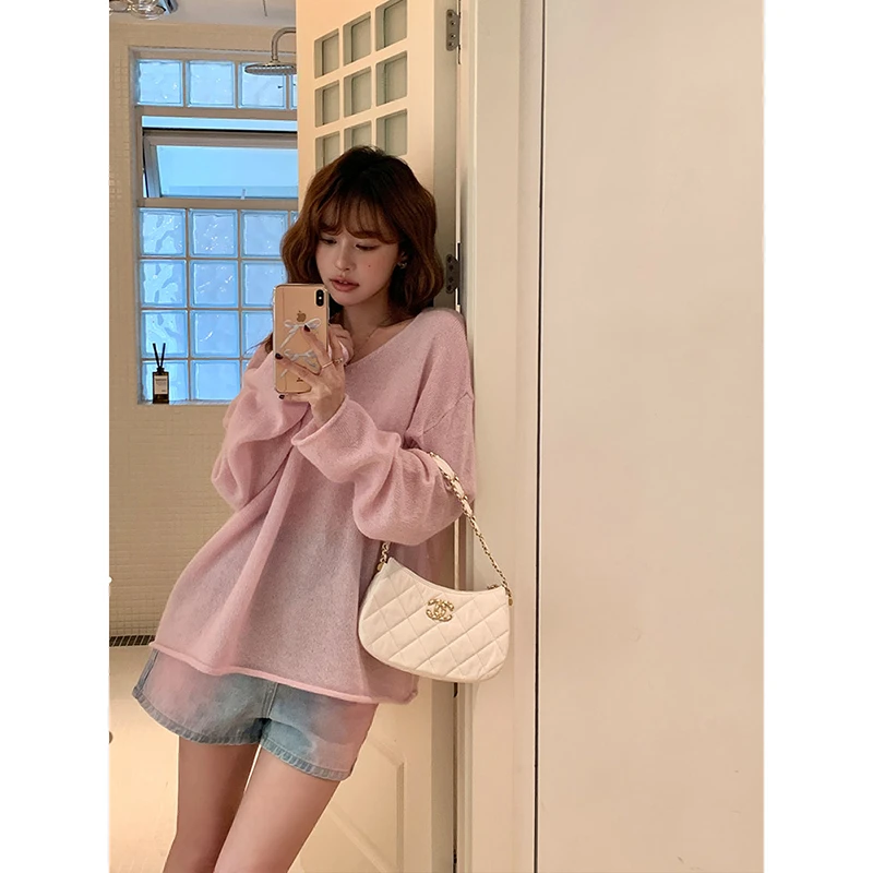 CHERI.Z加州落日 荃棉腮红喷码牛仔裤短款C24A13951T