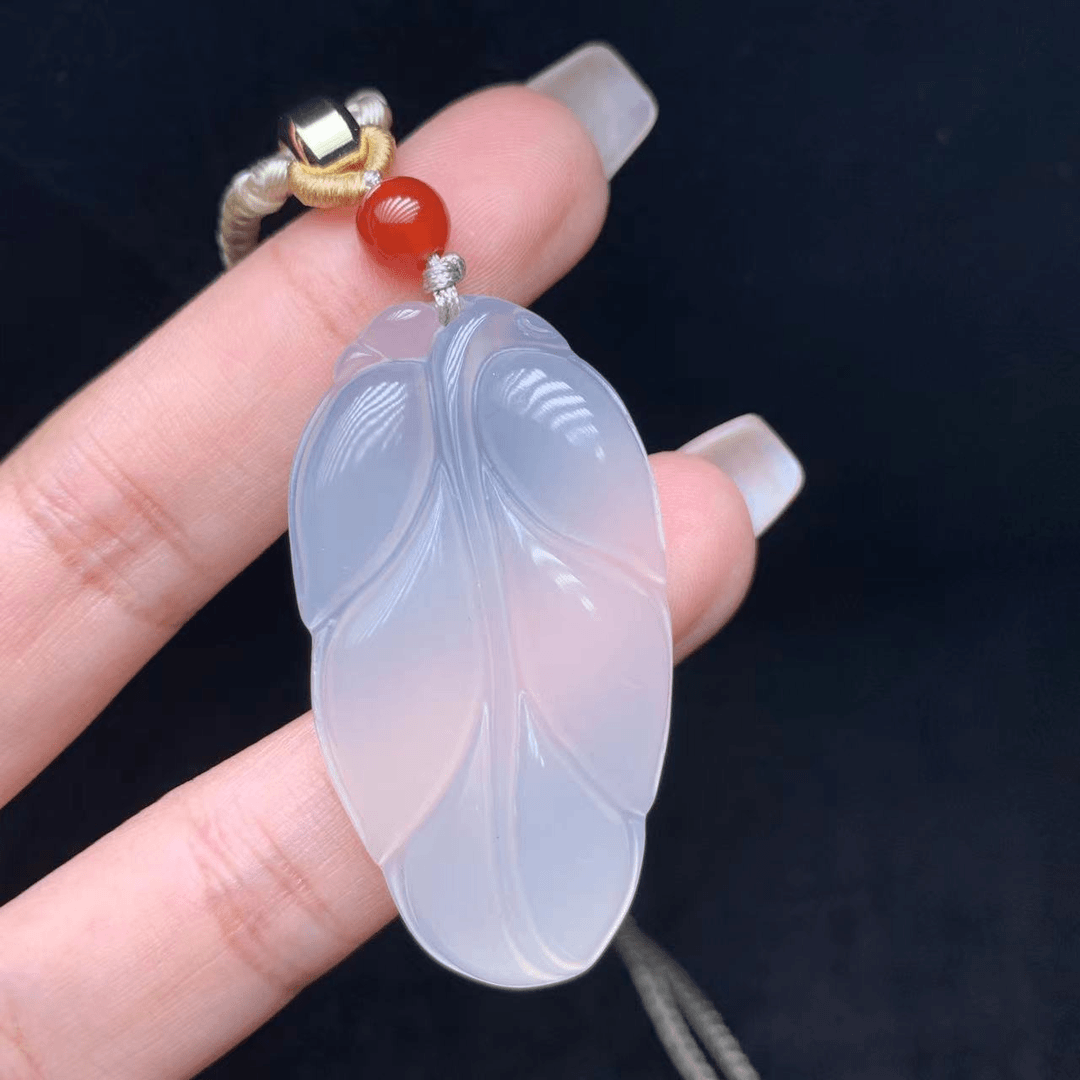 26  DMJS013 天然珠宝荔枝冻树叶吊坠【尺寸46*25mm】