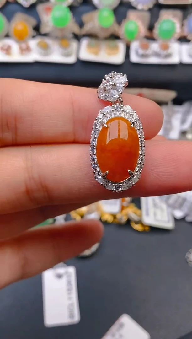 【闪购商品】翡翠戒指银S925镶嵌天然A货翡翠1