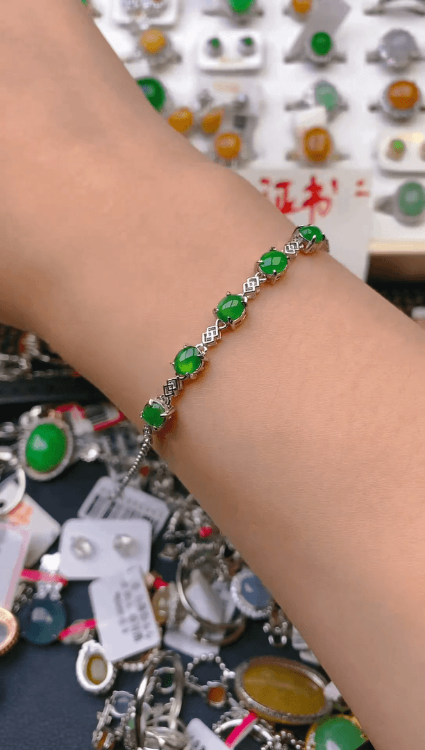 【闪购商品】翡翠戒指银S925镶嵌天然翡翠