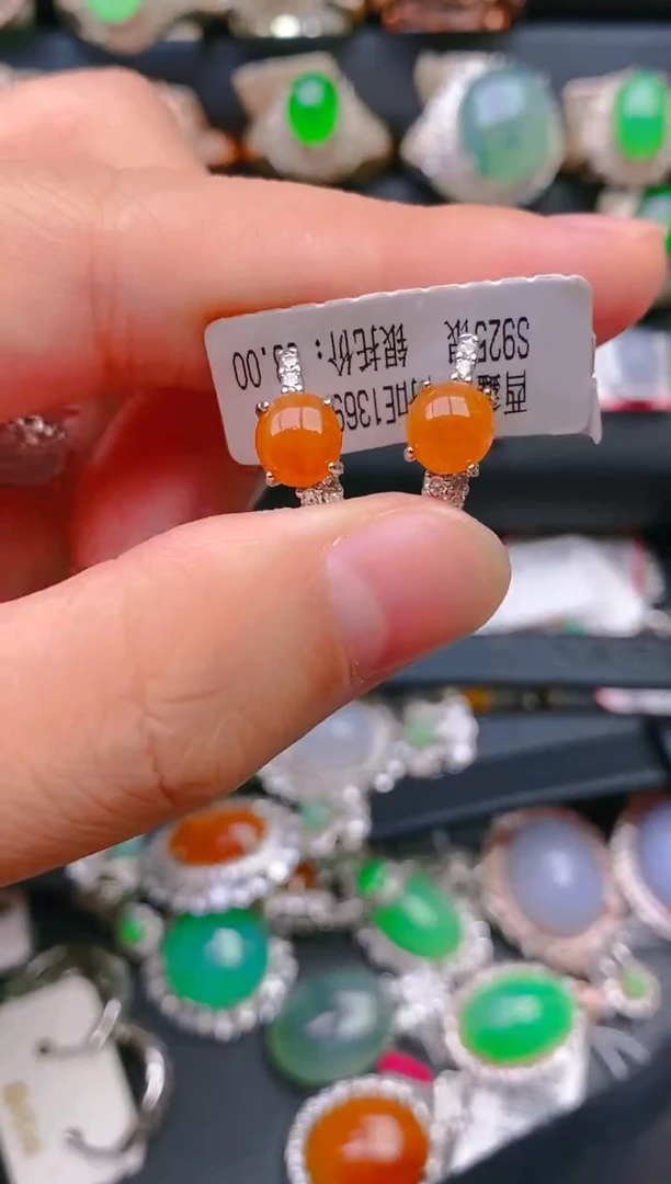 【闪购商品】翡翠戒指银S925镶嵌天然A货翡翠1