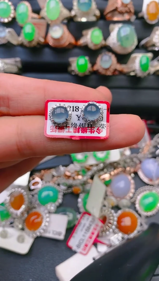 【闪购商品】翡翠戒指银S925镶嵌天然A货翡翠1