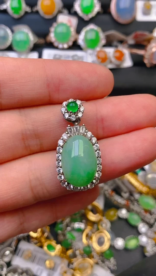 【闪购商品】翡翠戒指银S925镶嵌天然翡翠