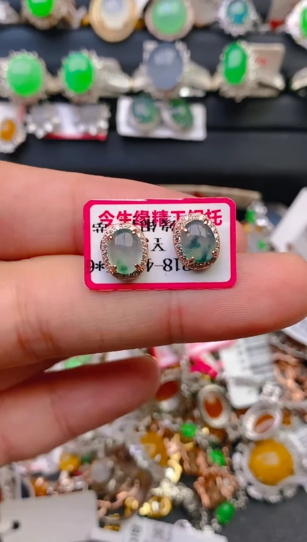 【闪购商品】翡翠戒指银S925镶嵌天然A货翡翠1