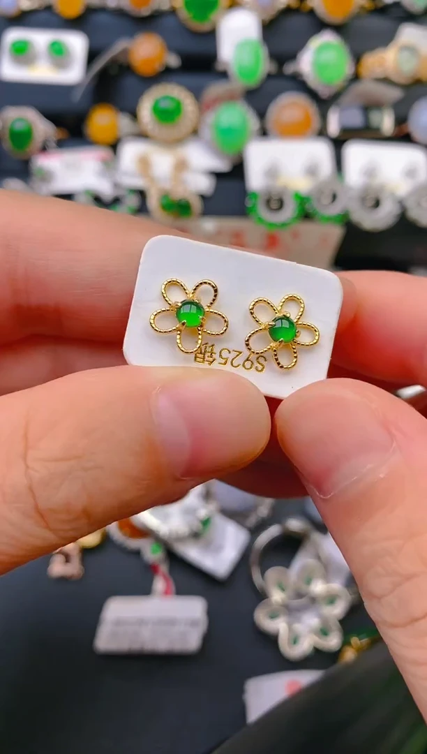 【闪购商品】翡翠戒指银S925镶嵌天然翡翠