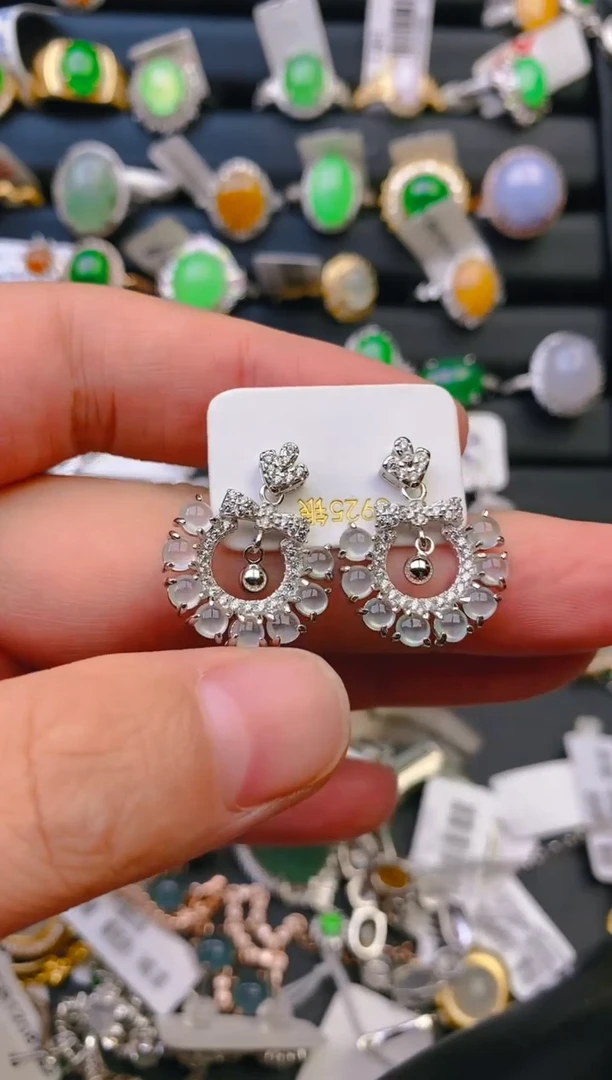 【闪购商品】翡翠戒指银S925镶嵌天然翡翠