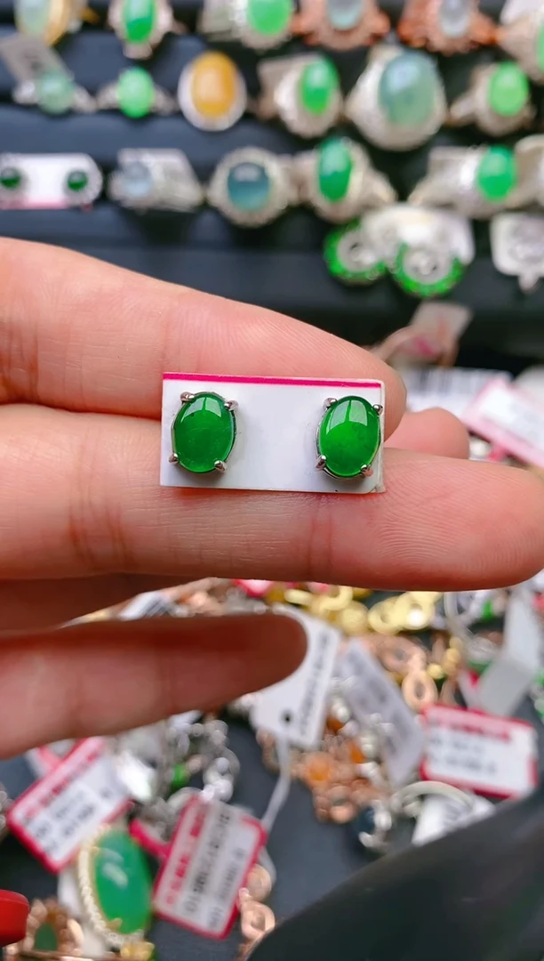 【闪购商品】翡翠戒指银S925镶嵌天然A货翡翠1