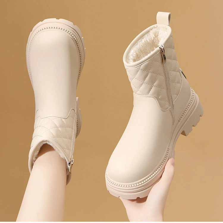 东北雪地靴女2024新款棉鞋女冬季加绒加厚保暖厚底白色靴子女短靴