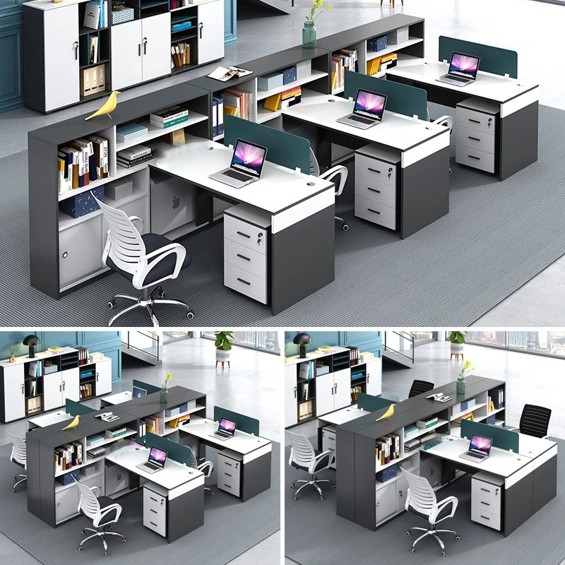 办公桌椅组合财务桌简约现代六/4/6/四人职员办公室家具员工卡位