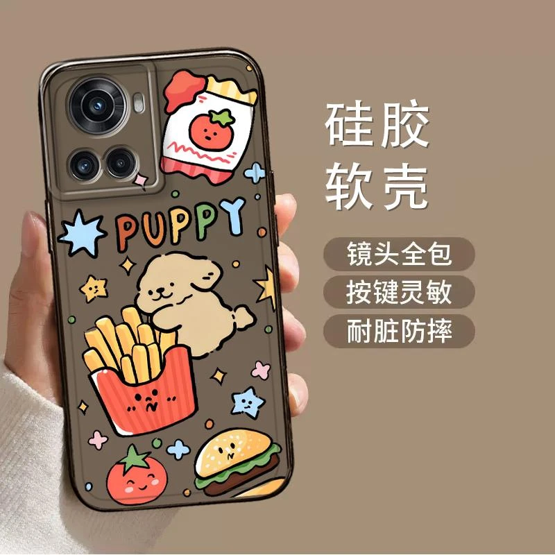 一加ace网红汉堡小狗金毛卡通透明太空手机壳防摔高级可爱风保护