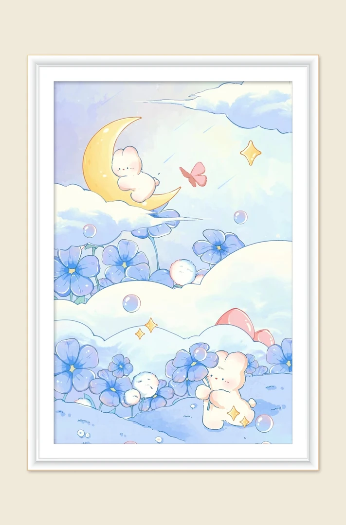 JH云间兔60*85大格四股线绣 金丝布印花清晰