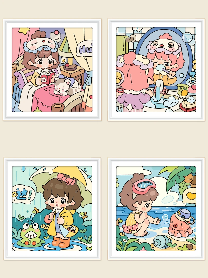 珺禾*朵朵日常50*50金丝布大格十字绣（无针无工具）