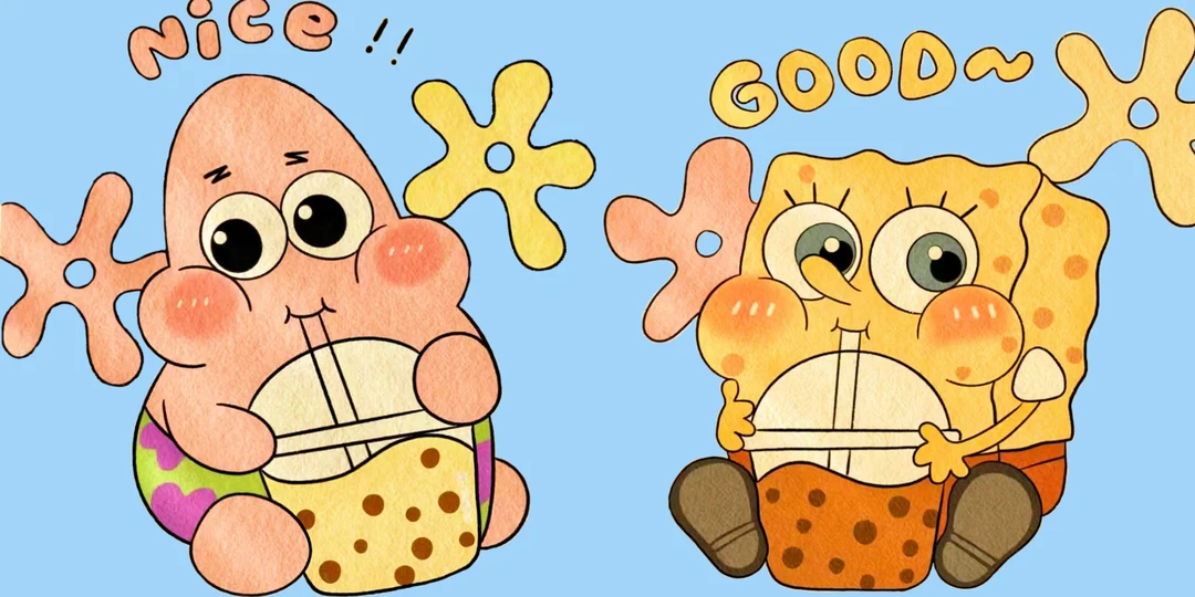 JH卡通海绵宝派大星60*60大格四股线绣 金丝布印花清晰