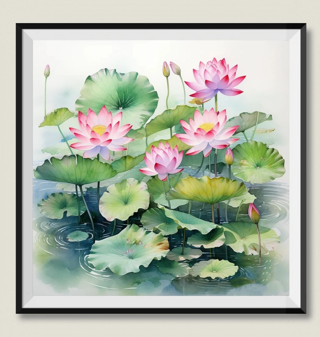 荷叶莲莲 75*75大格白布【无针无工具】印花清晰不跑