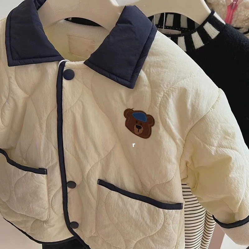 韩国童装男女童棉服秋冬季2023新款时髦洋气保暖儿童夹棉外套棉衣