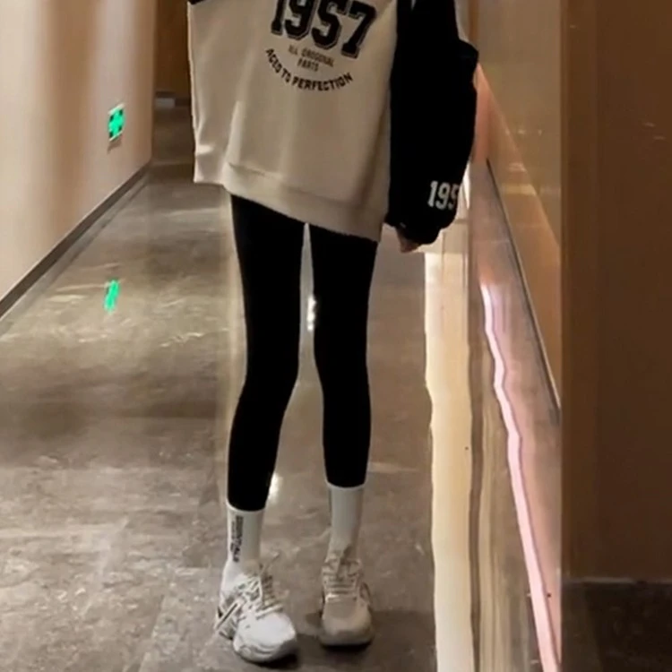 新款鲨鱼裤女外穿秋冬紧身高腰收腹飞行裤瑜伽打底裤胖妹妹可穿