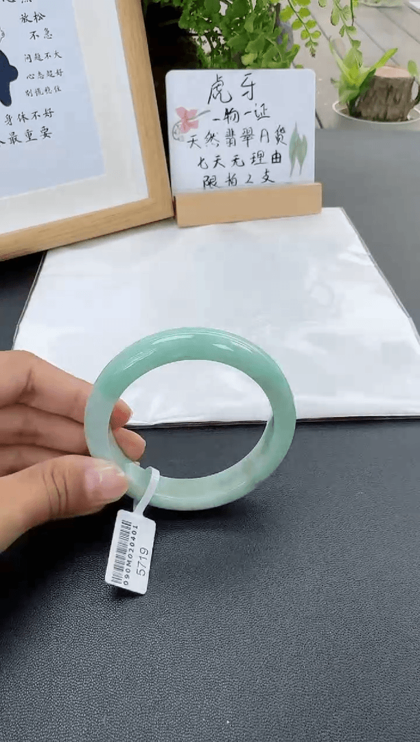 【闪购商品】翡翠手镯未镶嵌翡翠手镯圈口56.5
