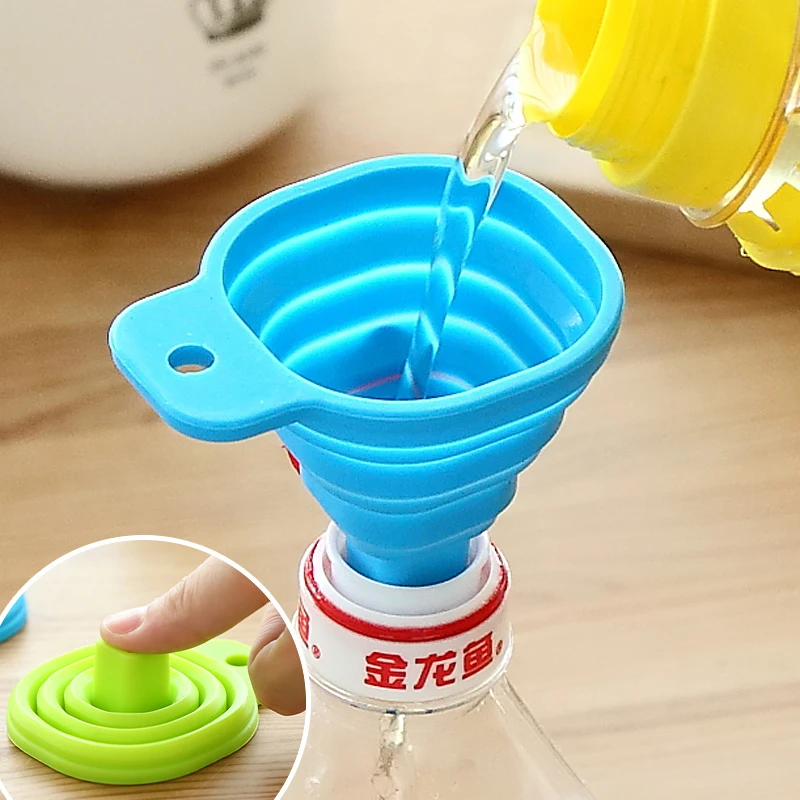 可折叠漏斗小口径家用伸缩漏斗厨房烘焙分液加油神器倒油斗漏斗