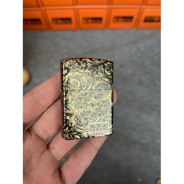 二代防风煤油打火机鎏金唐草雕刻高档男士礼品105