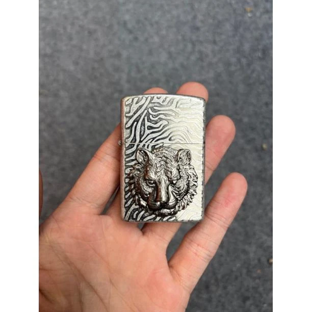 复古仿古银打火机虎睛设计防风送礼095