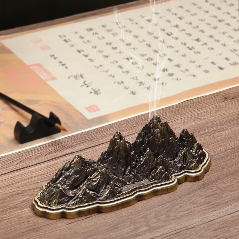 千里江山【单炉】线香无粘香盘香卧室合金仿古香炉江山一统卧香盒